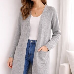 No Boundaries Women's Light Gray Cardigan
